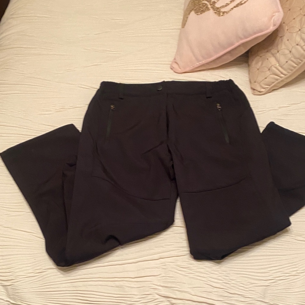Fleece lined Black Pants with Zipper Pockets